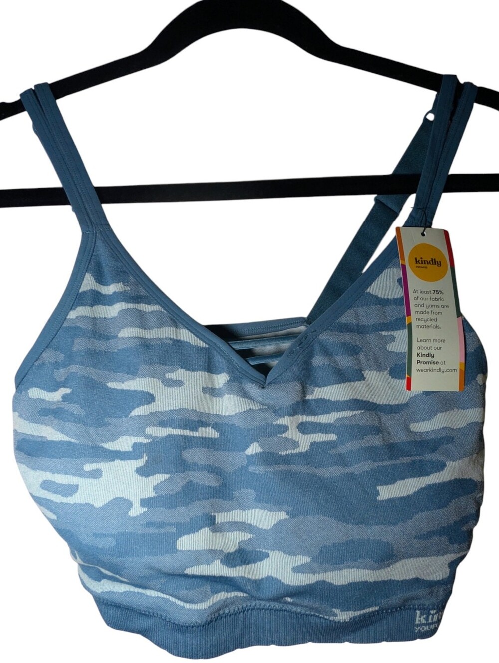 Kindly Yours Sustainable Triangle Bralette 3X NWT Blue Camo